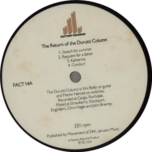 The Durutti Column The Return Of.. - Sandpaper Sleeve UK